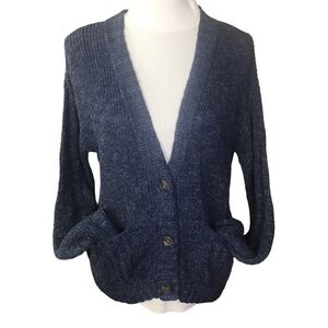 New Women's Small Sonoma Goods For Life Button-Front Cardigan Knit Marled Blue